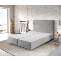 DELIFE Boxspring frame Dream-Well 140x200 cm Grijs Mikrofaser