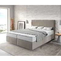 DELIFE Boxspring-bed Dream-Well 160x200 cm Beige Microvezel stof