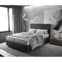 DELIFE Boxspringbed Dream-Great 140x200 microvezel antraciet Vintage