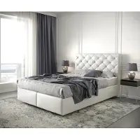 DELIFE Boxspringbed Dream-Great 140x200 kunstleder Weiß