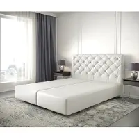 DELIFE Boxspring-frame Dream-Great 140x200 kunstleder wit