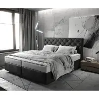 DELIFE Boxspringbed Dream-Great 180x200 microvezel antraciet Vintage
