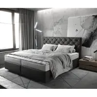 DELIFE Boxspringbed Dream-Great 180x200 imitatieleer antraciet