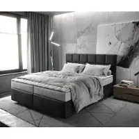 DELIFE Boxspringbed Dream-Fine 160x200 microvezel antraciet Vintage