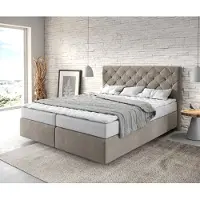 DELIFE Boxspringbed Dream-Great 160x200 microvezel Beige