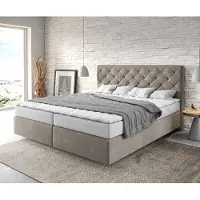 DELIFE Boxspringbed Dream-Great 180x200 microvezel Beige