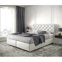 DELIFE Boxspringbed Dream-Great 160x200 kunstleder Weiß