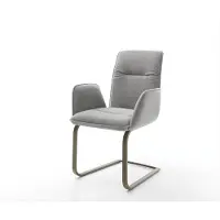 DELIFE Sledemodel Vinja-Flex zachte stof met structuur grijs sledemodel vlak afwerking met titanium