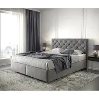 DELIFE Boxspringbed Dream-Great 160x200 cm Microvezel Taupe met Matras en Topper
