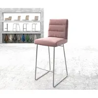 DELIFE Barstoel Pela-Flex fluweel rosé slipframe roestvrij staal