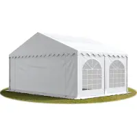 TOOLPORT Partytent 5x4 m, PVC 750, met Grondframe, wit