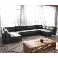 DELIFE Woonlandschap Elio XL 400x185 cm kunstleer vintage antraciet