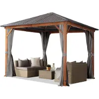 TOOLPORT Tuinpaviljoen Forest Superior grijs, 3x3m met eikenhoutlook