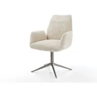 DELIFE Draaistoel Zoa-Flex koord beige kruispoot grafiet 360° draaibaar rocker-functie pocketveer kern