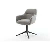 DELIFE Draaistoel Pejo-Flex zachte stof met structuur grijs kruispoot zwart 360° draaibaar rocker-functie pocketveer kern