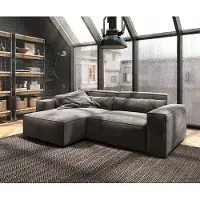 DELIFE Hoekbank Sirpio 230x155 cm microvezel kaki bruin variabele rugleuning