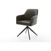 DELIFE Eetkamerstoel Greg-Flex microvelours antraciet vintage kruisframe breed zwart pocketveer kern