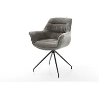 DELIFE Eetkamerstoel Kaira-Flex bouclé zacht mud kruisframe conisch zwart