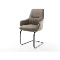 DELIFE Sledemodel Zelia-Flex met armleuning microvelours taupe vintage sledemodel vlak grafiet pocketveer kern