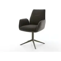 DELIFE Draaistoel Zoa-Flex materiaalmix zwart kruispoot afwerking met titanium 360° draaibaar rocker-functie pocketveer kern
