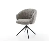 DELIFE Draaistoel Caja-Flex met armleuning bouclé zilver grijs kruisframe breed zwart 360° draaibaar rocker-functie pocketveer kern