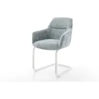 DELIFE Sledemodel Pejo-Flex chenille pastelblauw sledemodel vlak wit pocketveer kern