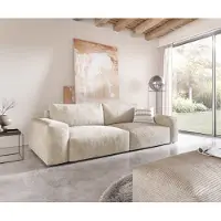 DELIFE Big-sofa Lanzo XL 270x130 cm corduroy beige met poef