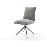 DELIFE Draaistoel Lelio-Flex zachte stof met structuur grijs kruisframe breed grafiet 360° draaibaar rocker-functie pocketveer kern
