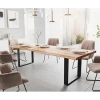DELIFE Eettafel Edge 280x100 XL acacia natuur skid zwart Live-Edge
