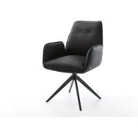 DELIFE Eetkamerstoel Zoa-Flex echt leer zwart kruisframe breed zwart pocketveer kern