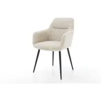 DELIFE Eetkamerstoel Pejo-Flex koord beige 4-poot conisch zwart pocketveer kern