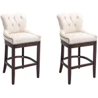 CLP Lakewood Set van 2 barkrukken - Stof creme antiek
