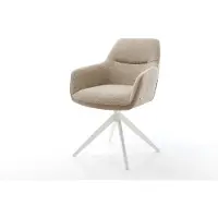 DELIFE Draaistoel Pejo-Flex materiaalmix mud kruisframe breed wit 360° draaibaar rocker-functie pocketveer kern