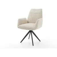 DELIFE Eetkamerstoel Zoa-Flex koord beige kruisframe hoekig zwart pocketveer kern