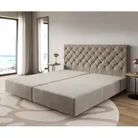 DELIFE Boxspringframe Dream-Groot microvezel beige 200x200 cm