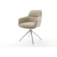 DELIFE Draaistoel Pejo-Flex materiaalmix mud kruisframe breed roestvrij staal 360° draaibaar rocker-functie pocketveer kern