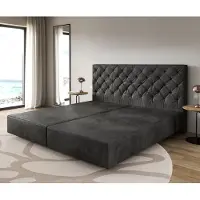 DELIFE Boxspringframe Dream-Great microvezel antraciet vintage 200x200 cm