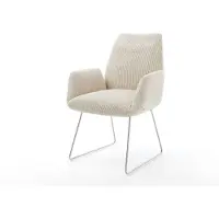 DELIFE Eetkamerstoel Zoa-Flex koord beige slipframe roestvrij staal pocketveer kern