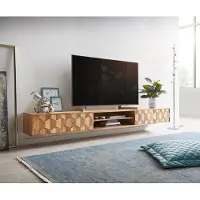 DELIFE Tv-meubel Fevo 240 cm acacia natuur 4 deuren zwevend