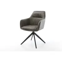 DELIFE Draaistoel Pejo-Flex microvelours grijs antiek kruisframe breed zwart 360° draaibaar rocker-functie pocketveer kern