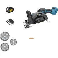 OEM Cirkelzaag, borstelloze motor, verstelbare snijhoek, 2 batterijen