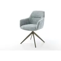 DELIFE Draaistoel Pejo-Flex chenille pastelblauw kruisframe breed afwerking met titanium 360° draaibaar rocker-functie pocketveer kern