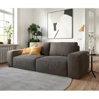 DELIFE Big-sofa Lanzo 230x95 cm microvezel khakibruin