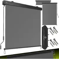 Kesser Verticale zonwering 180x250cm Buitenrolgordijn Handzwengelmechanisme Balkonrolgordijn Zonwering en inkijkbescherming Zonwering met slinger Zonneschermkast Balkon & Terras Inclusief montagese