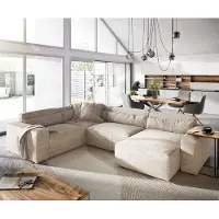 DELIFE Woonkamerlandschap Sirpio 300x210 cm Snoer beige recamiere variabel