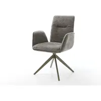 DELIFE Draaistoel Vinja-Flex bouclé zacht mud kruisframe breed afwerking met titanium 360° draaibaar rocker-functie