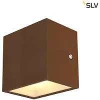 SLV LED-wandlamp buiten Sitra Cube, bruin / roest, Aluminium, Modern, LED wandlamp buiten