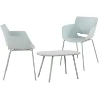 CLP Velvena Tuinset - Set bestaande uit Velva tafel en Alpena stoelen - weerbestendig - UV-bestendig - turkis 2 stoelen
