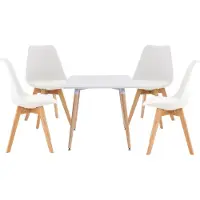 CLP Lente Eettafel - met stoelen - 4 pers - natura/wit