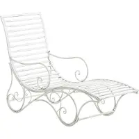 CLP Amiens Tuinstoel - ligstoel - tuin - buiten - hoge rug - metalen frame - antiek/wit